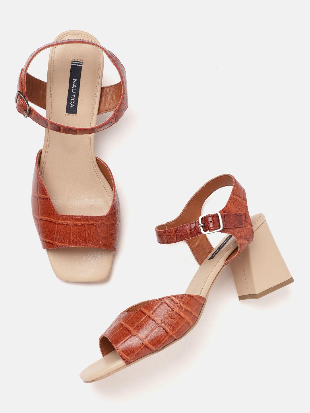 nautica textured block heels