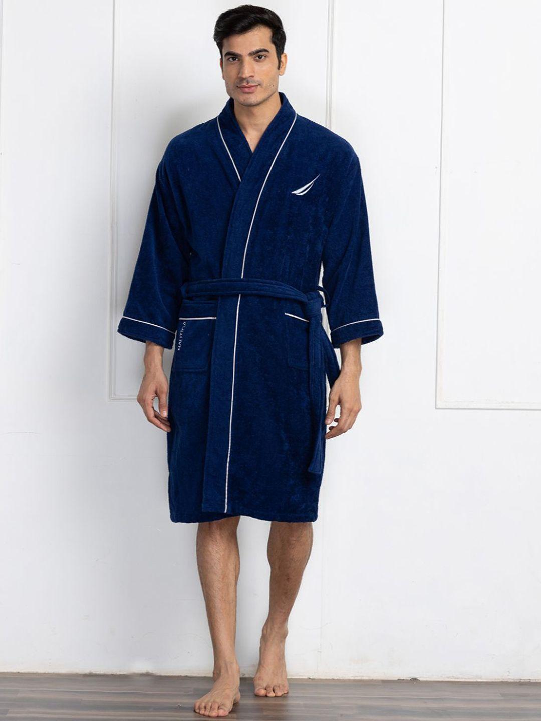 nautica unisex pack of 2 solid cotton bath robe