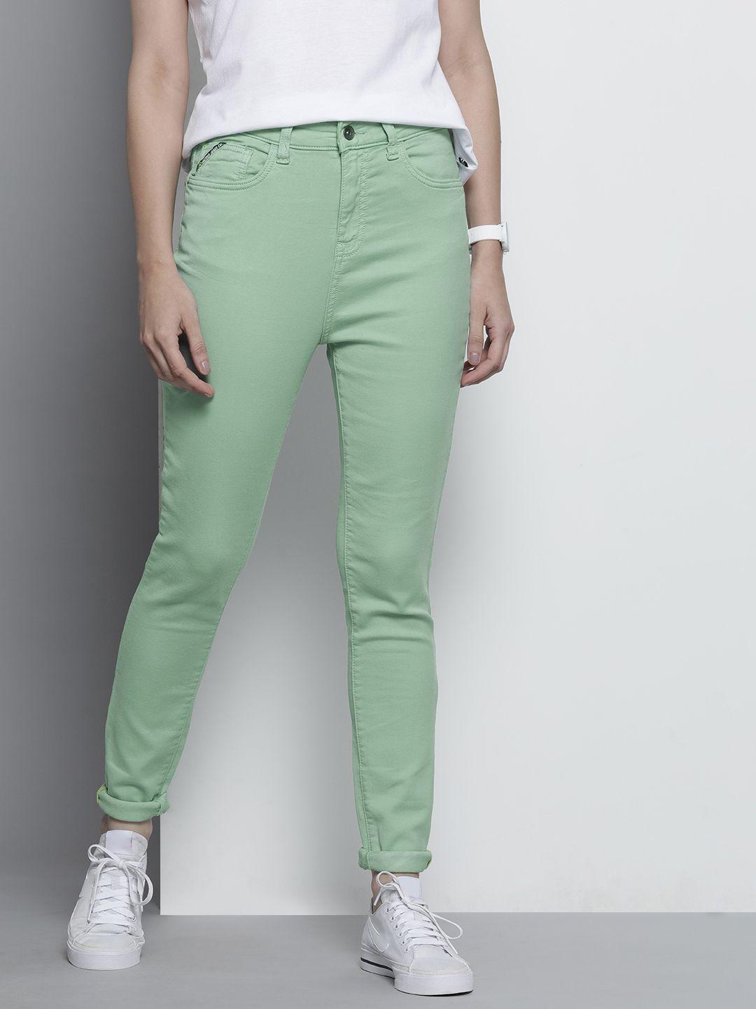 nautica women mint green skinny fit clean look stretchable jeans