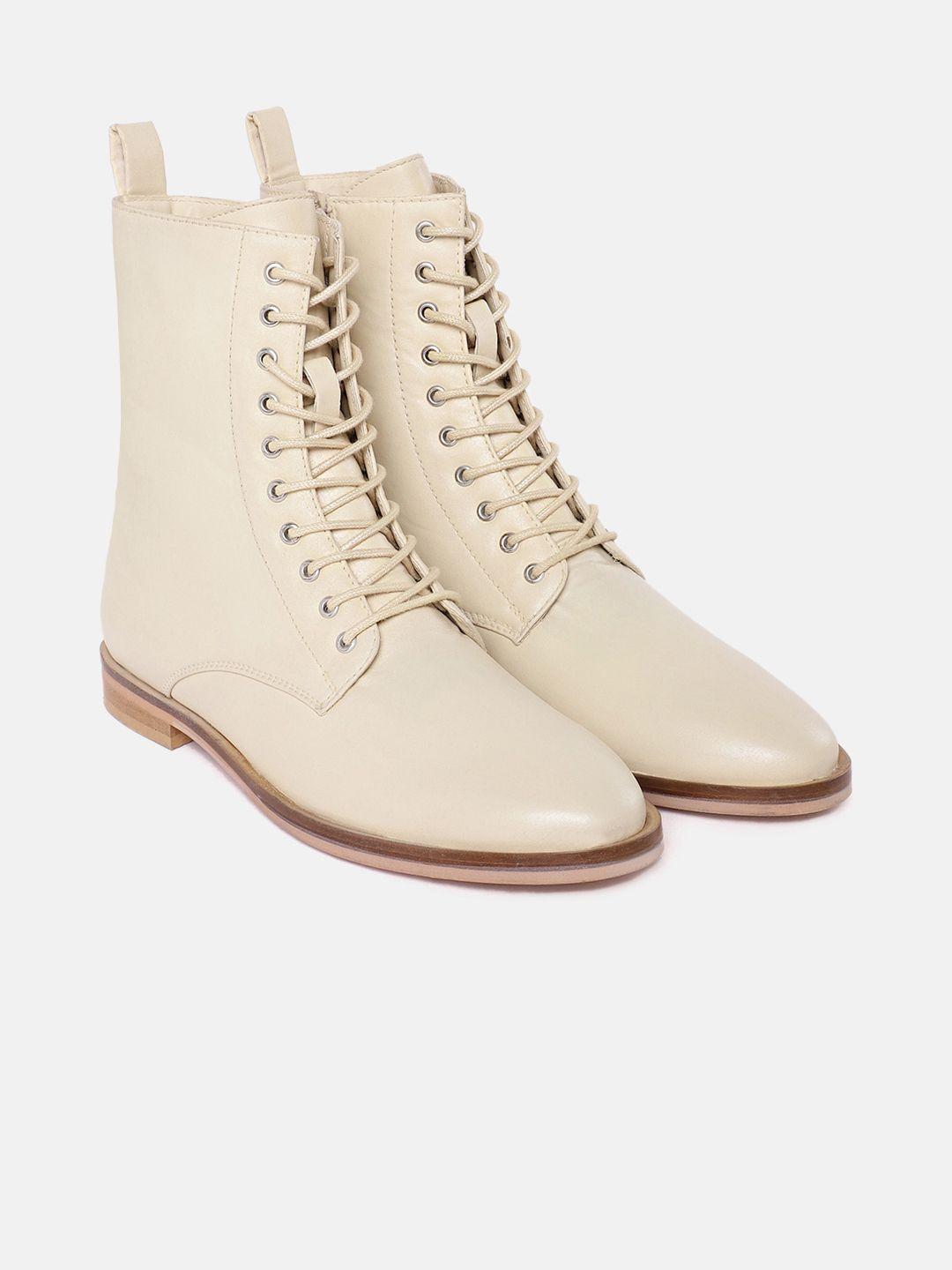 nautica women solid mid-top heeled boots