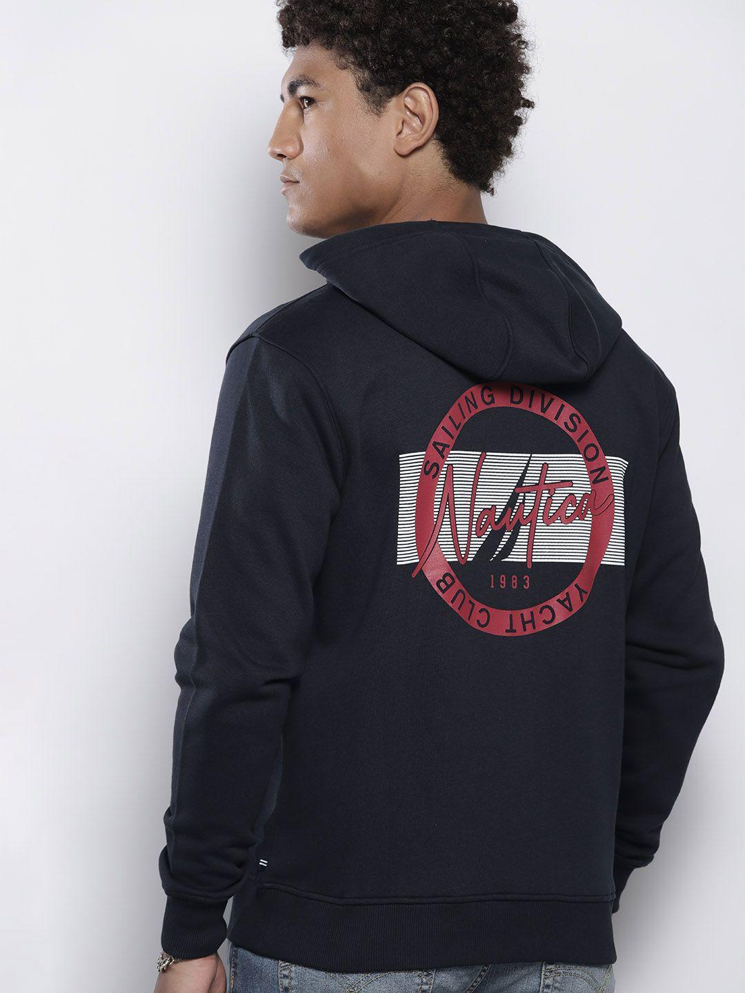 nautica back print hooded sweatshirt