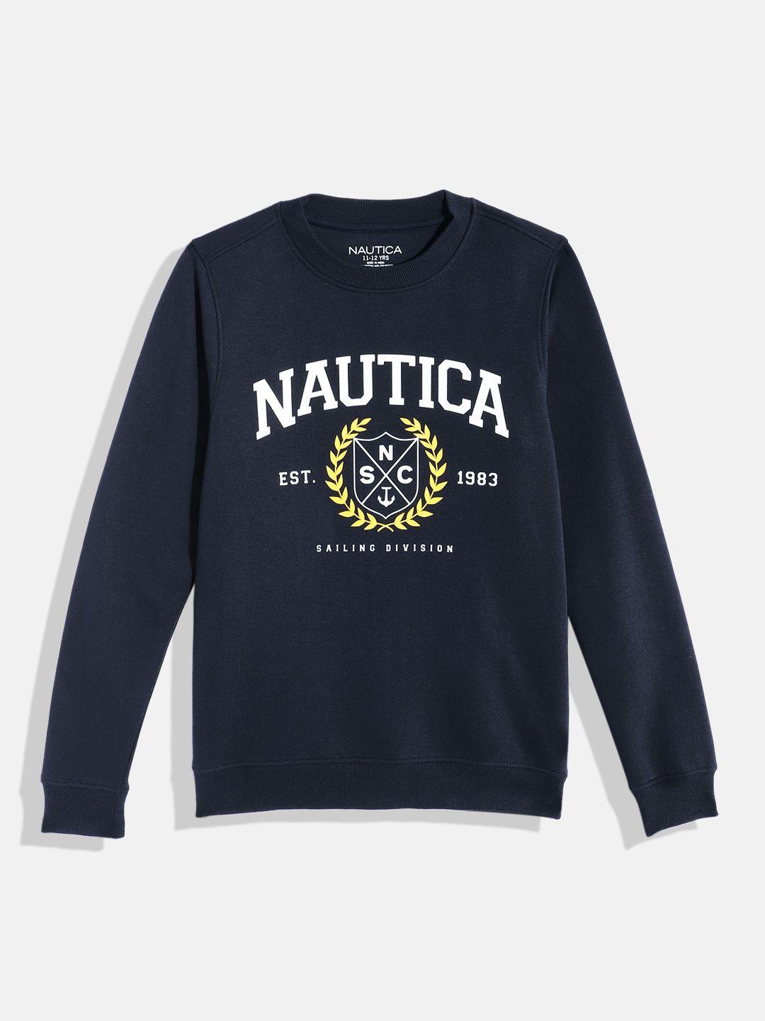 nautica boys brand logo print sweatshirt