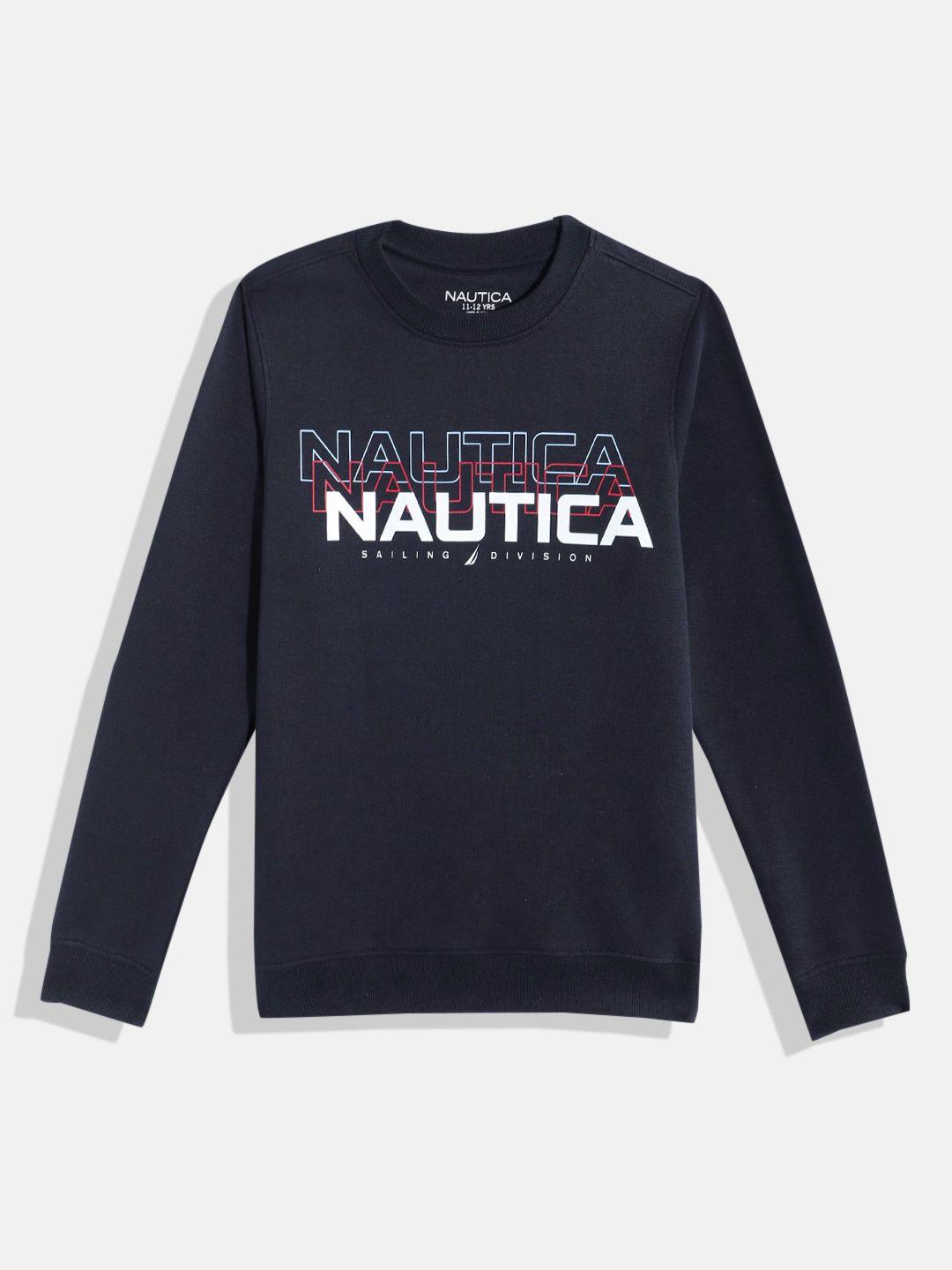 nautica boys brand logo print sweatshirt