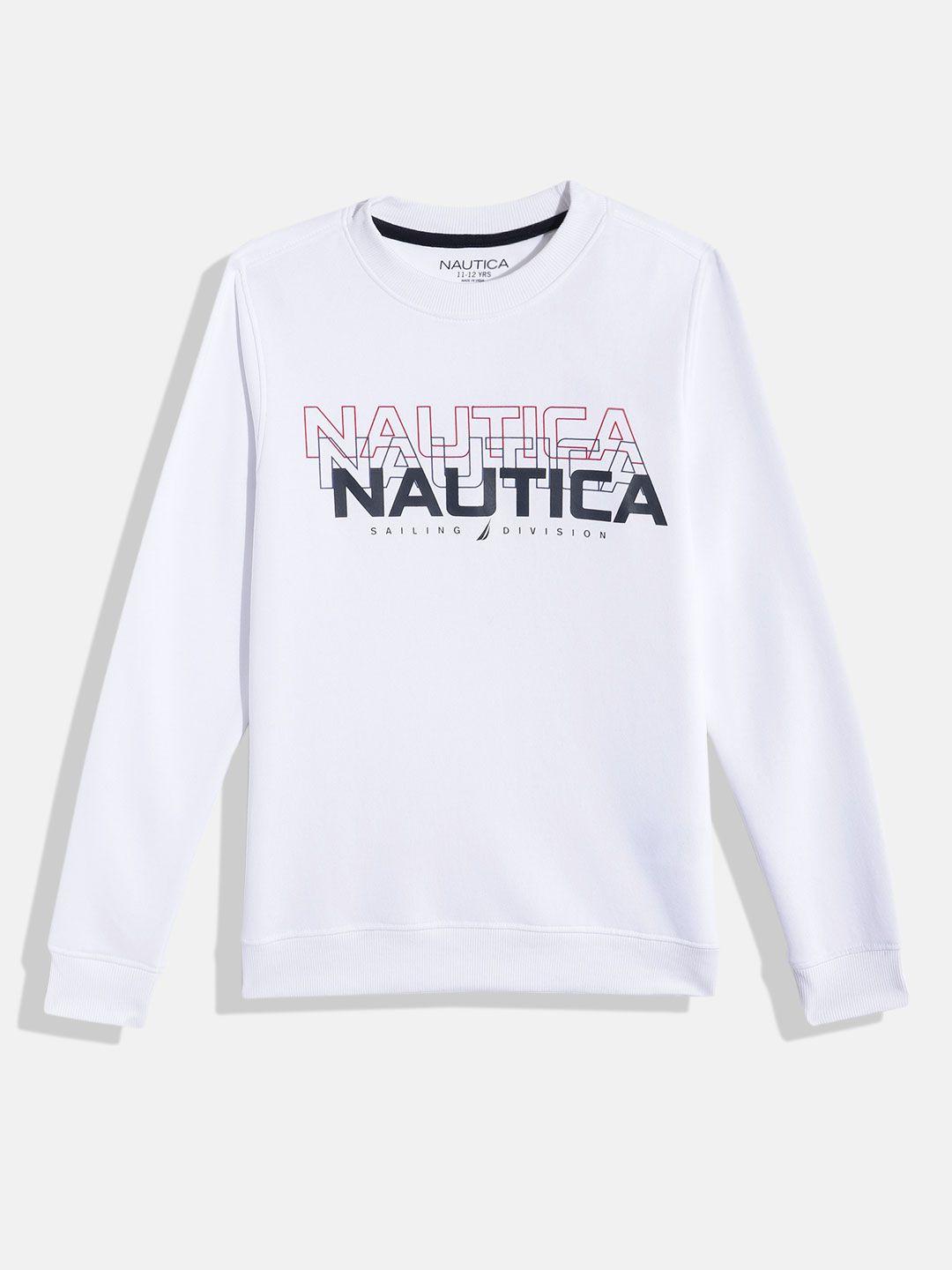 nautica boys brand logo print sweatshirt