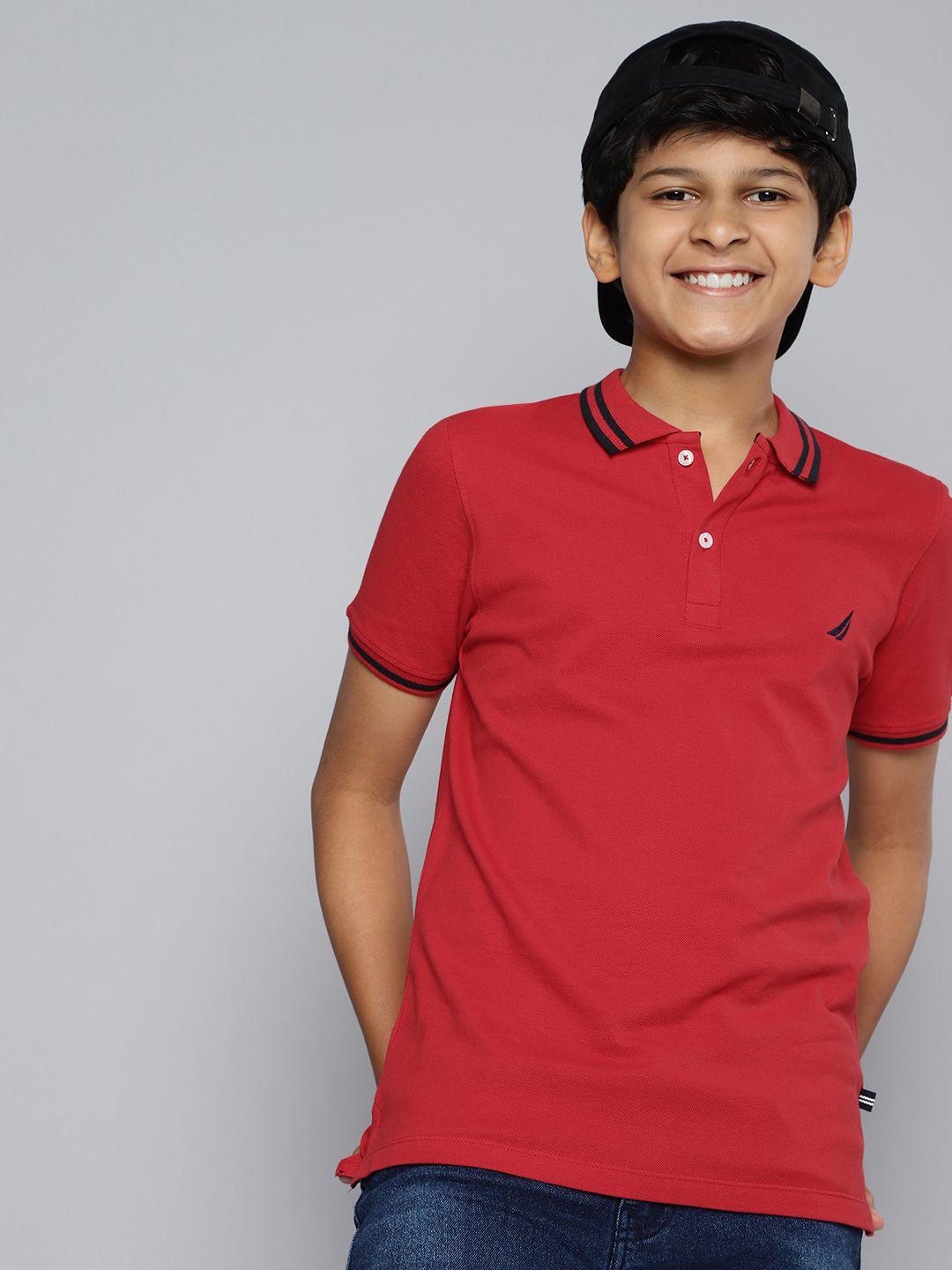 nautica boys pure cotton polo collar t-shirt