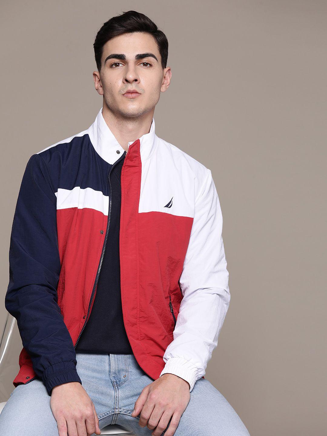 nautica colourblocked bomber jacket