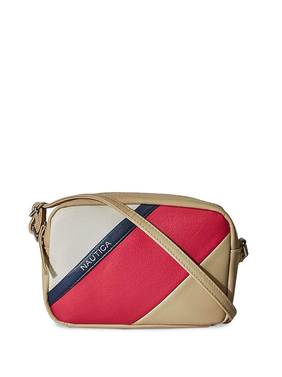 nautica colourblocked pu bucket sling bag