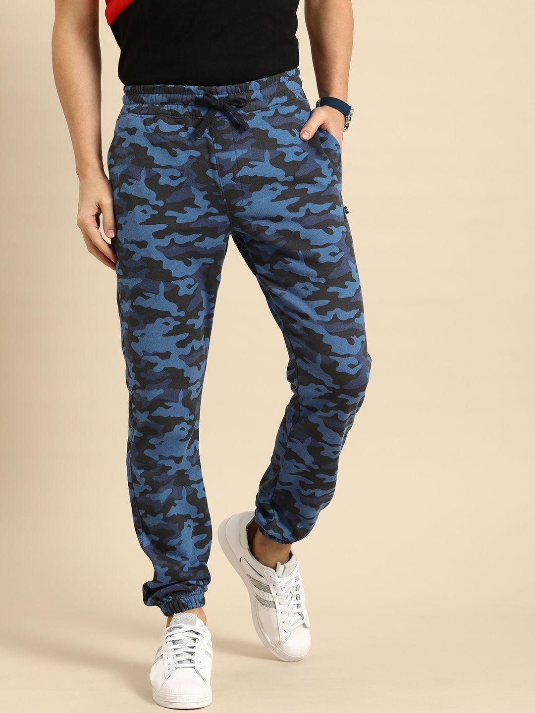 nautica men blue camaflauge printed joggers