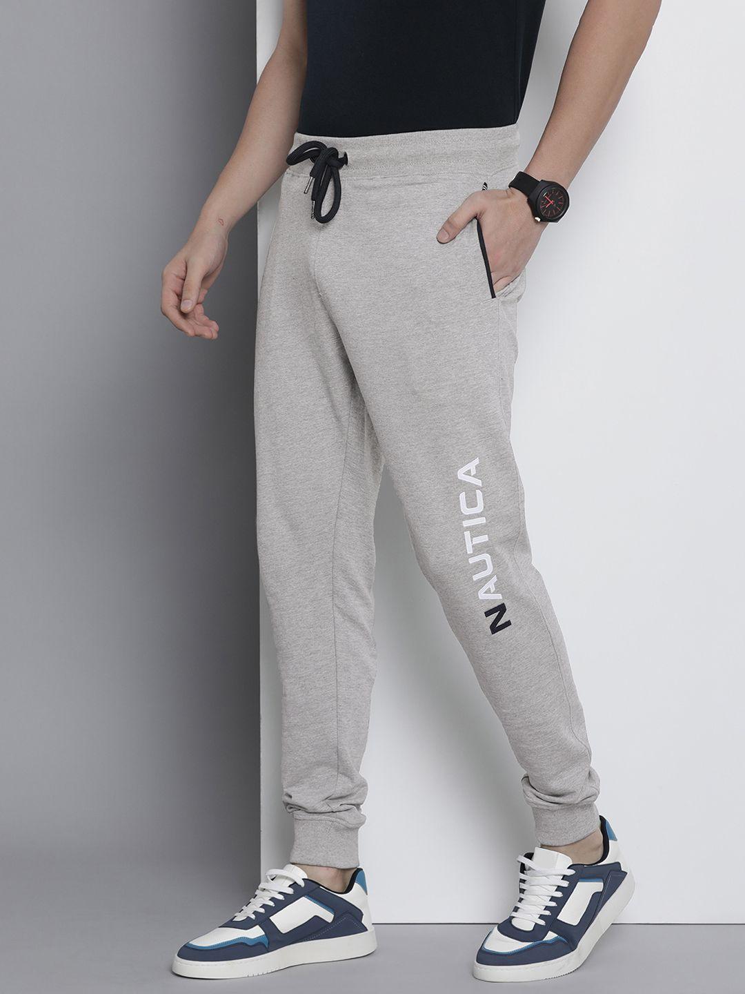 nautica men brand logo embroidered joggers