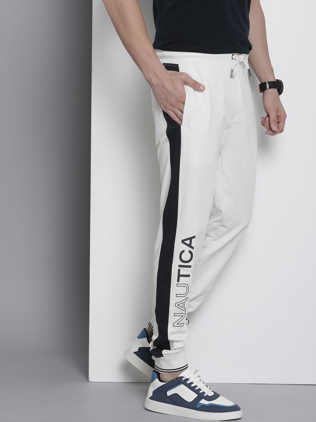 nautica men brand logo printed joggers