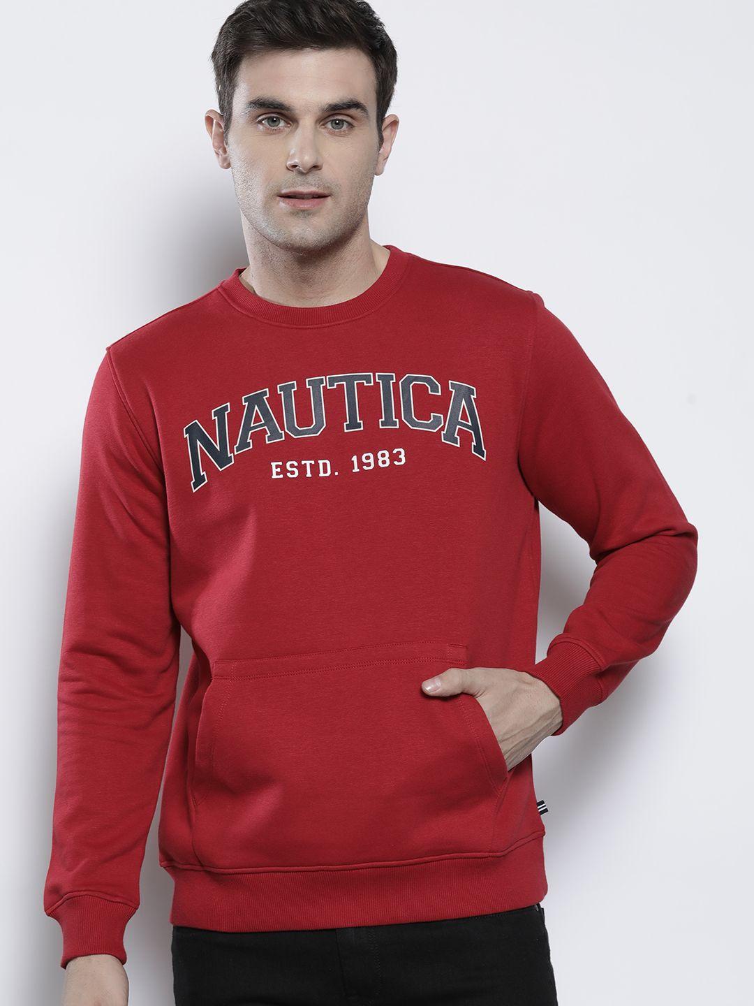 nautica men brand logo printed sweatshirt