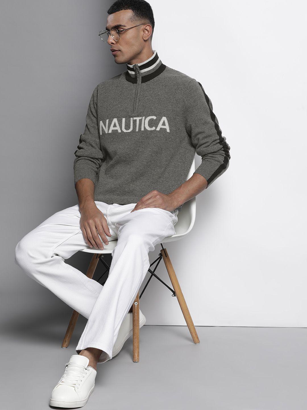 nautica men brand logo pullover