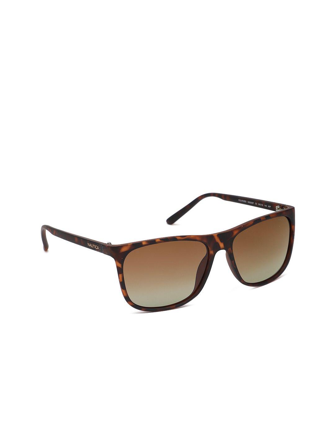 nautica men brown square sunglasses with uv protected lens 2022p c3