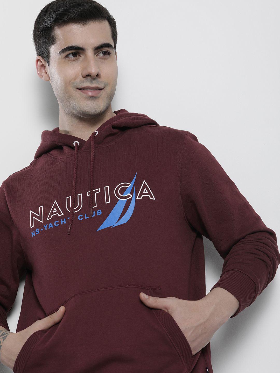 nautica men printed hooded sweatshirt