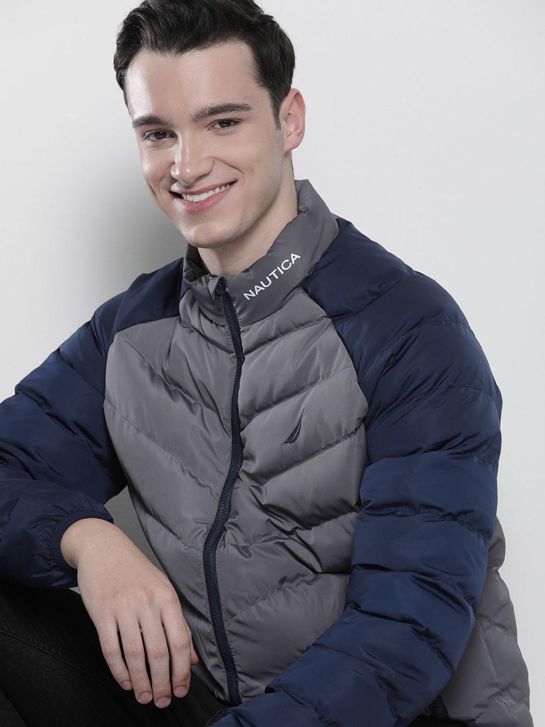 nautica men solid padded jacket