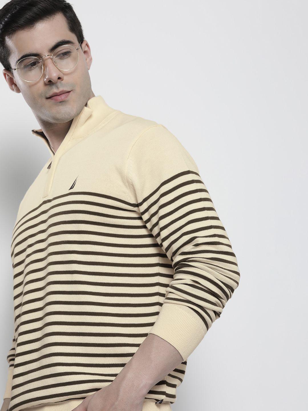 nautica men striped pullover sweater