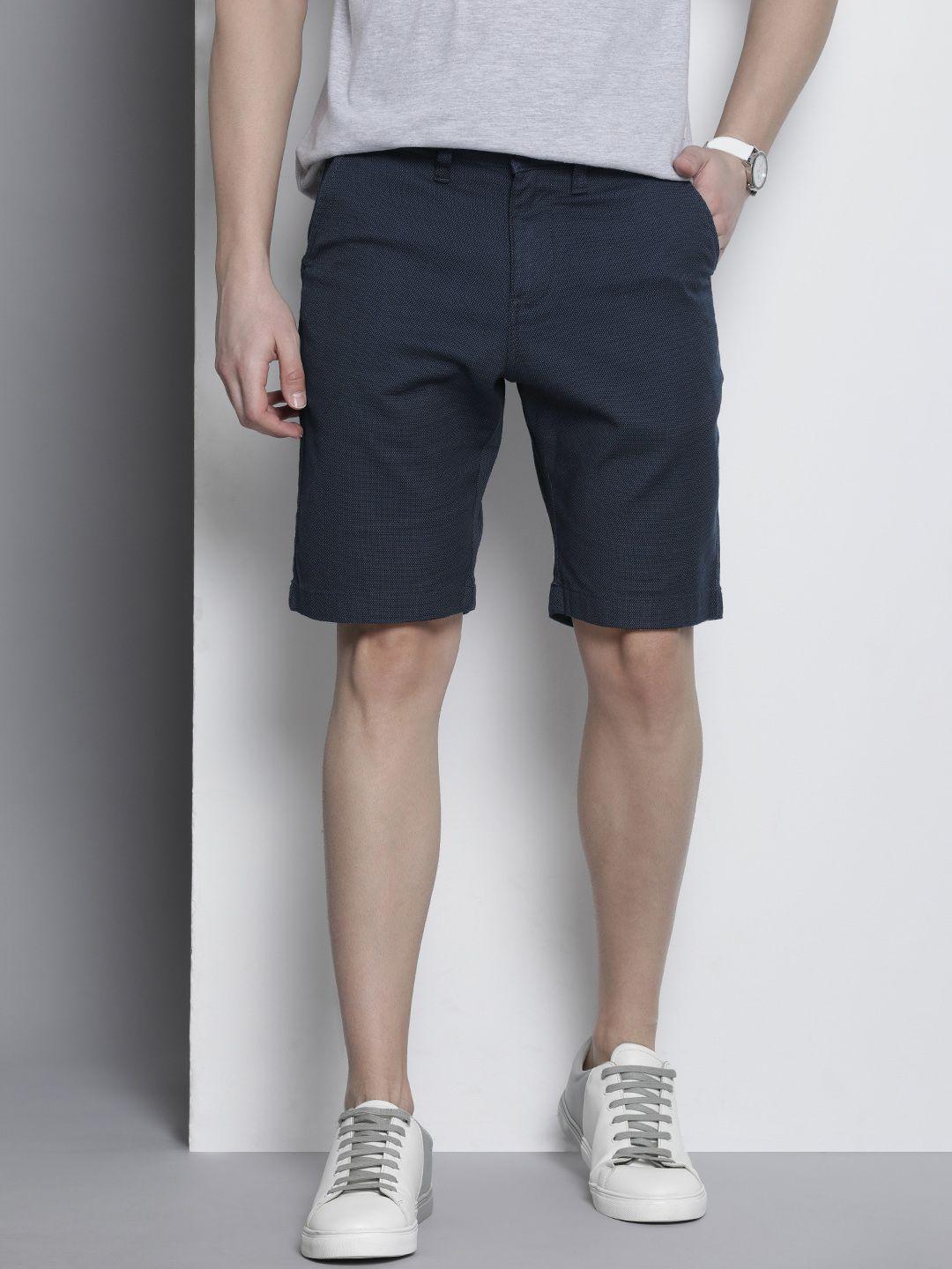 nautica men textured mid-rise slim fit shorts