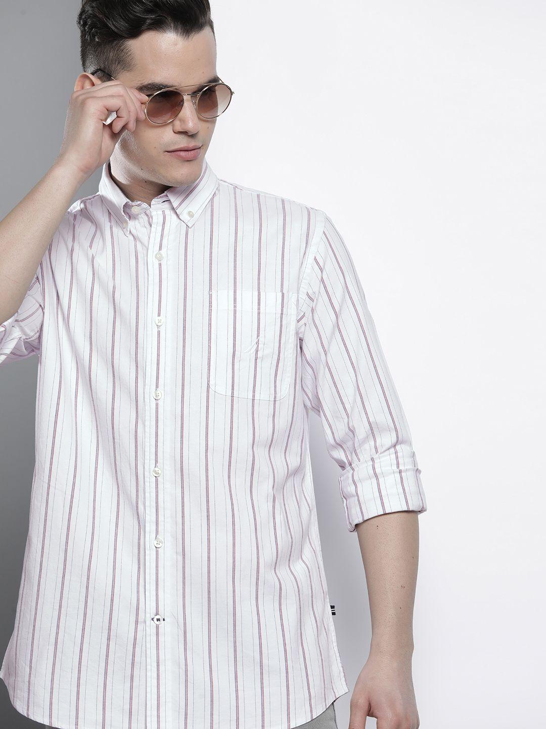 nautica striped classic fit casual shirt