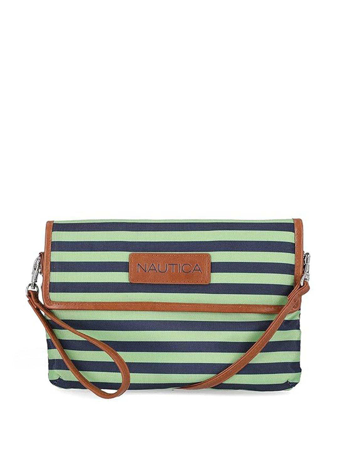 nautica striped structured sling bag