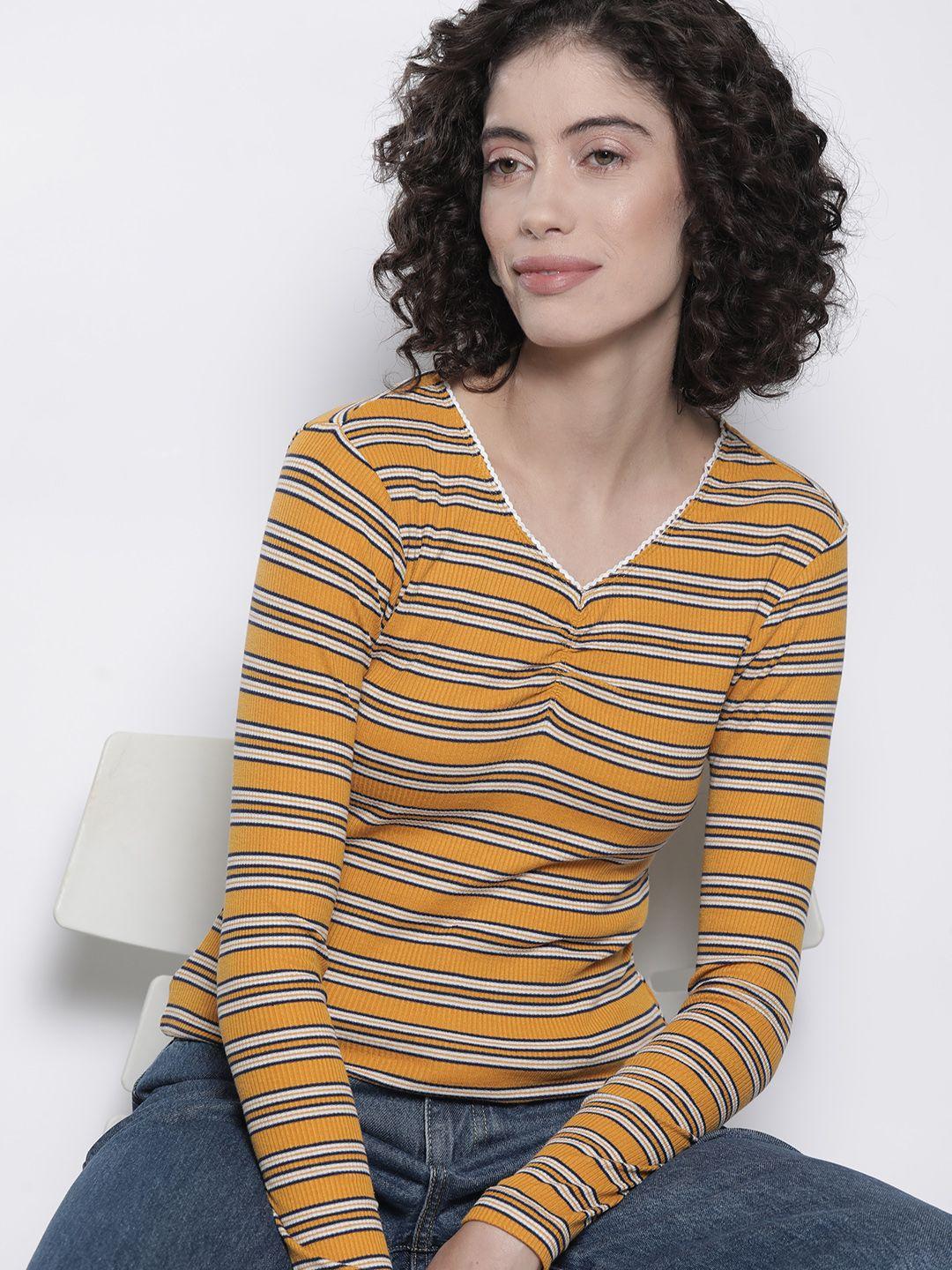 nautica striped v-neck top