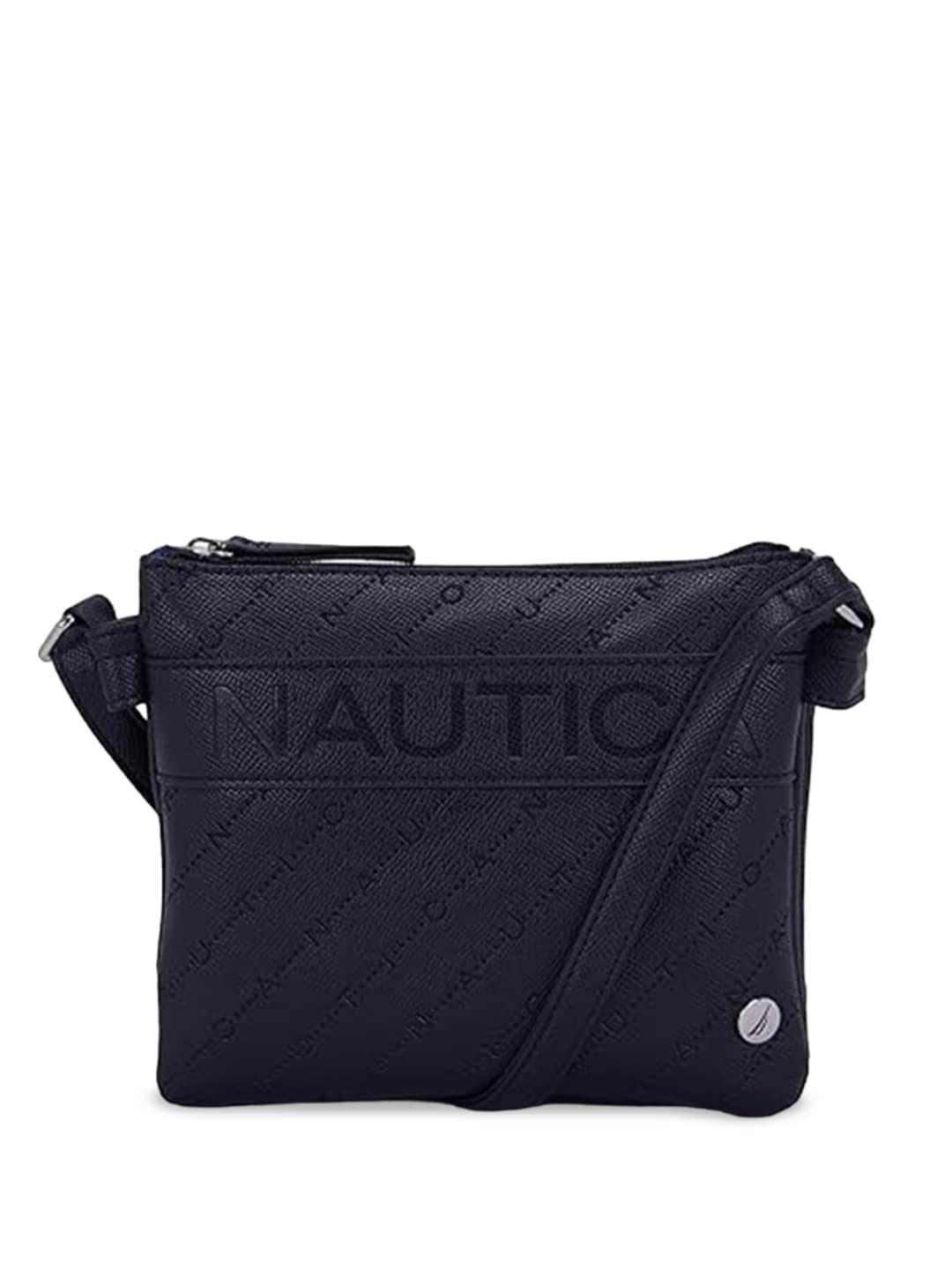 nautica typography printed structured sling bag