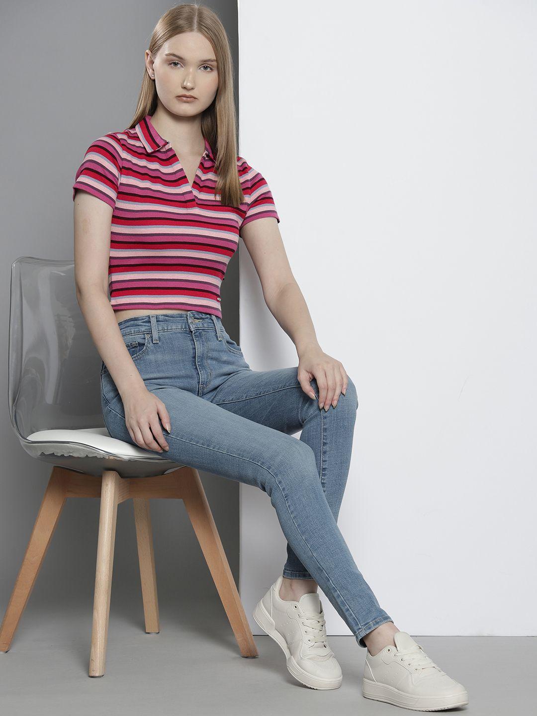 nautica women striped crop t-shirt