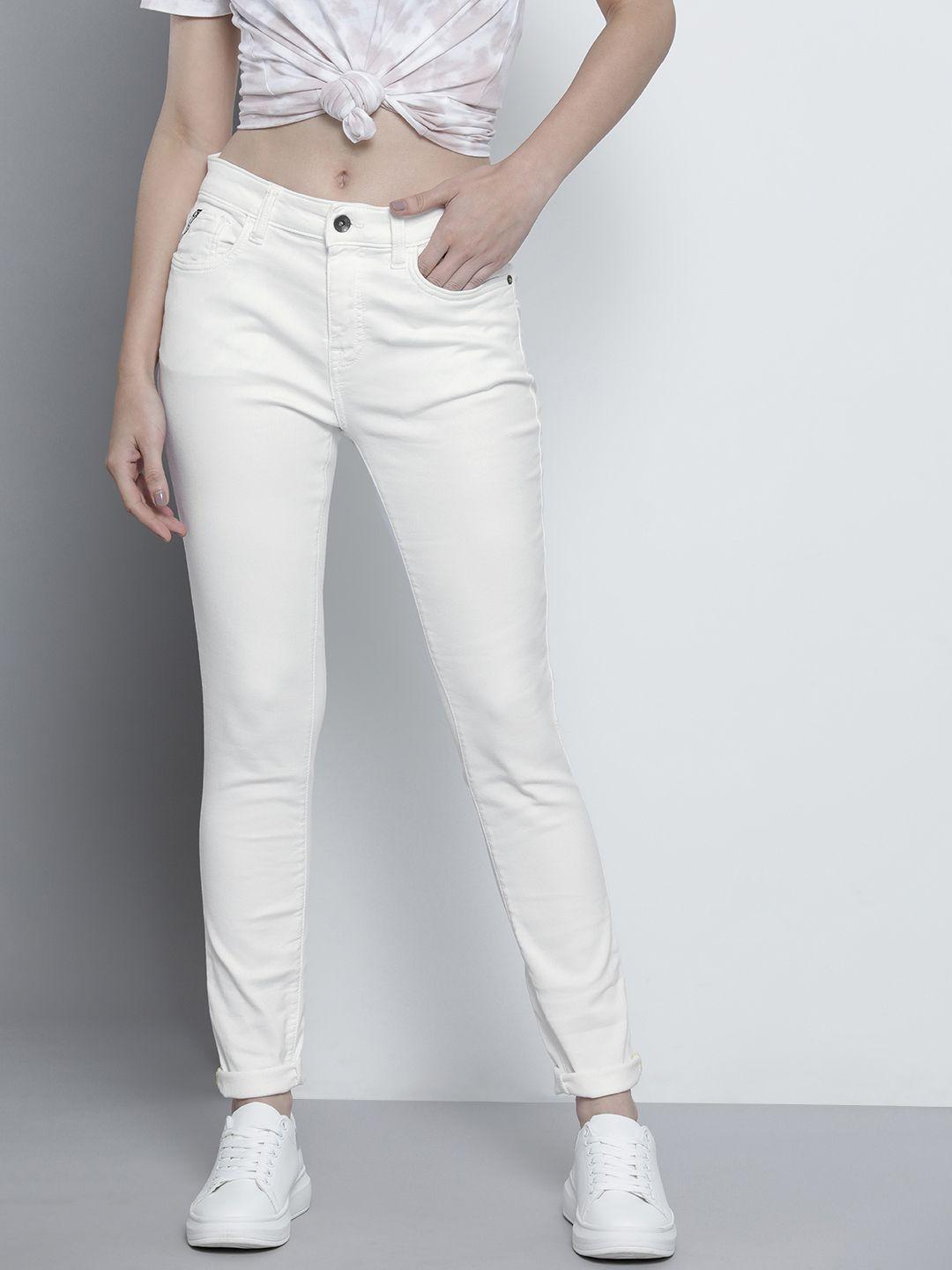 nautica women white skinny fit stretchable jeans