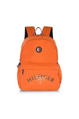 nautical graphic polyester zip closure backpack - orange