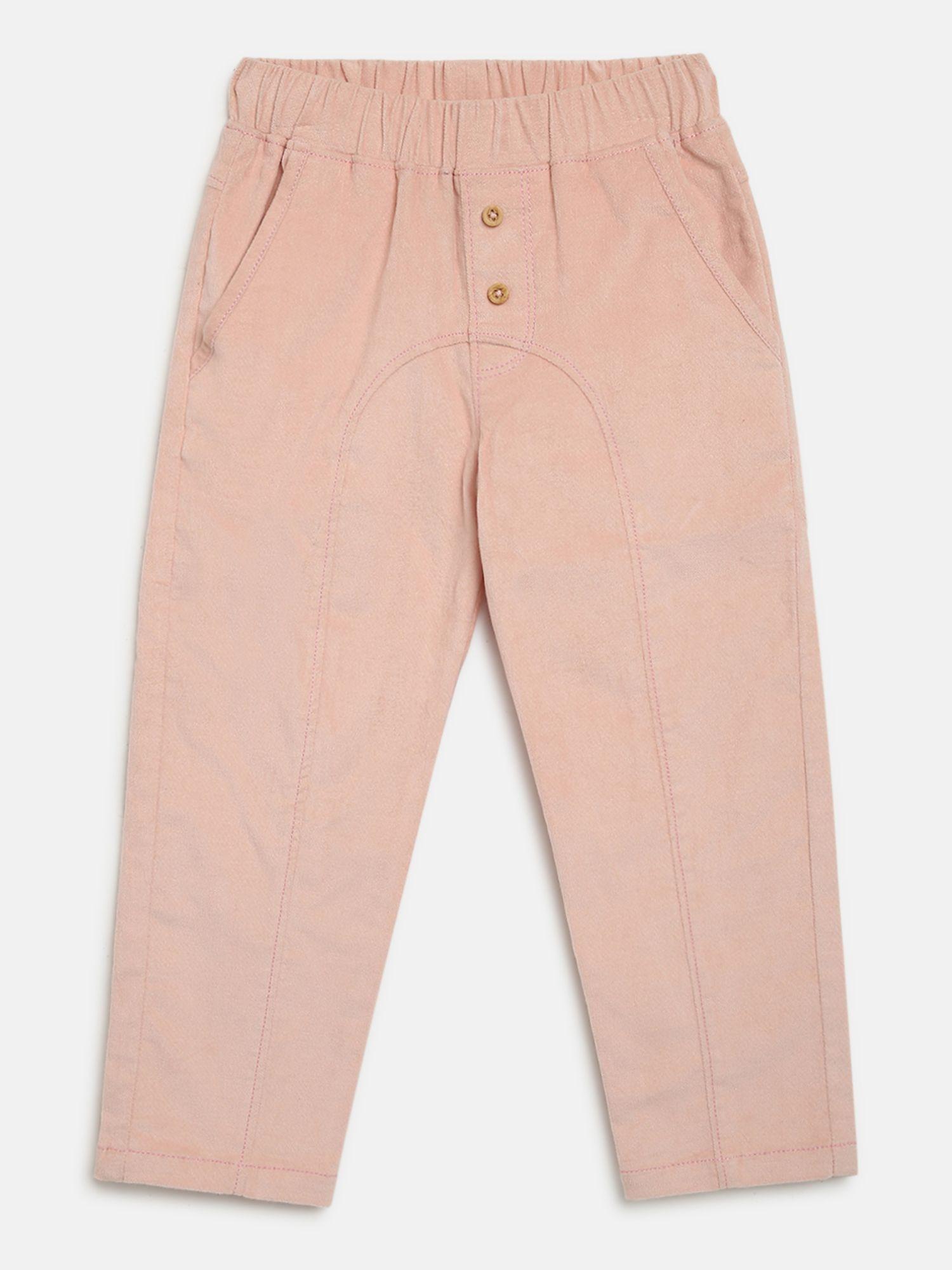 nautinati peach coloured self design westernwear boys trouser