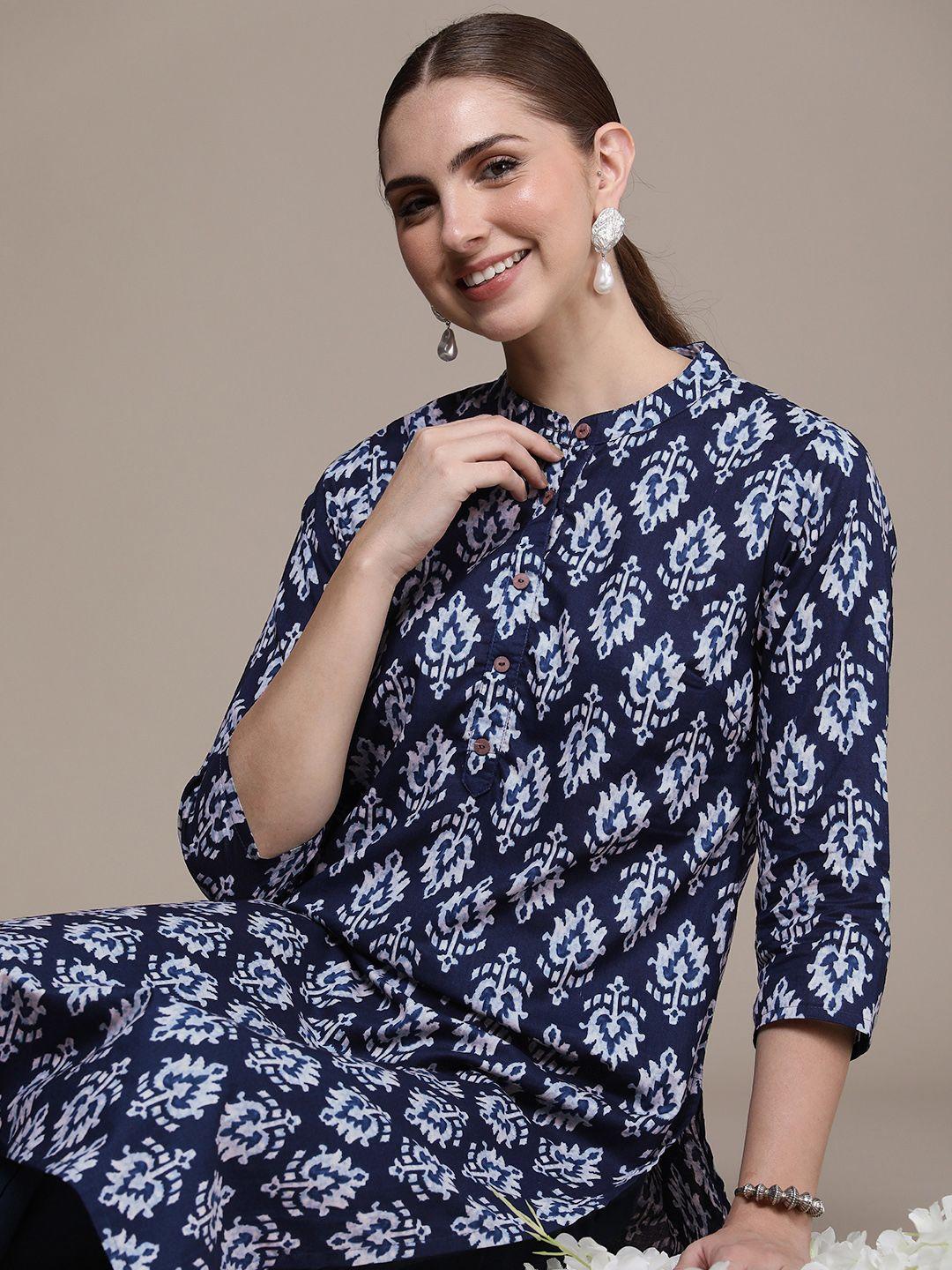 navibhu women ethnic motifs printed straight kurta