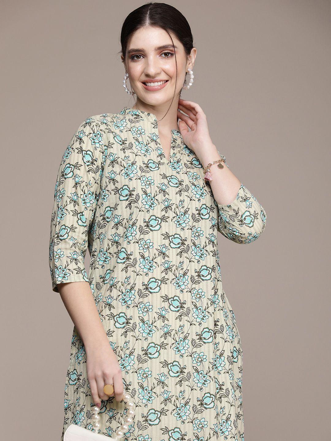 navibhu women ethnic motifs printed straight kurta