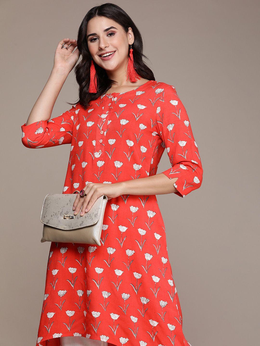 navibhu women floral printed kurta