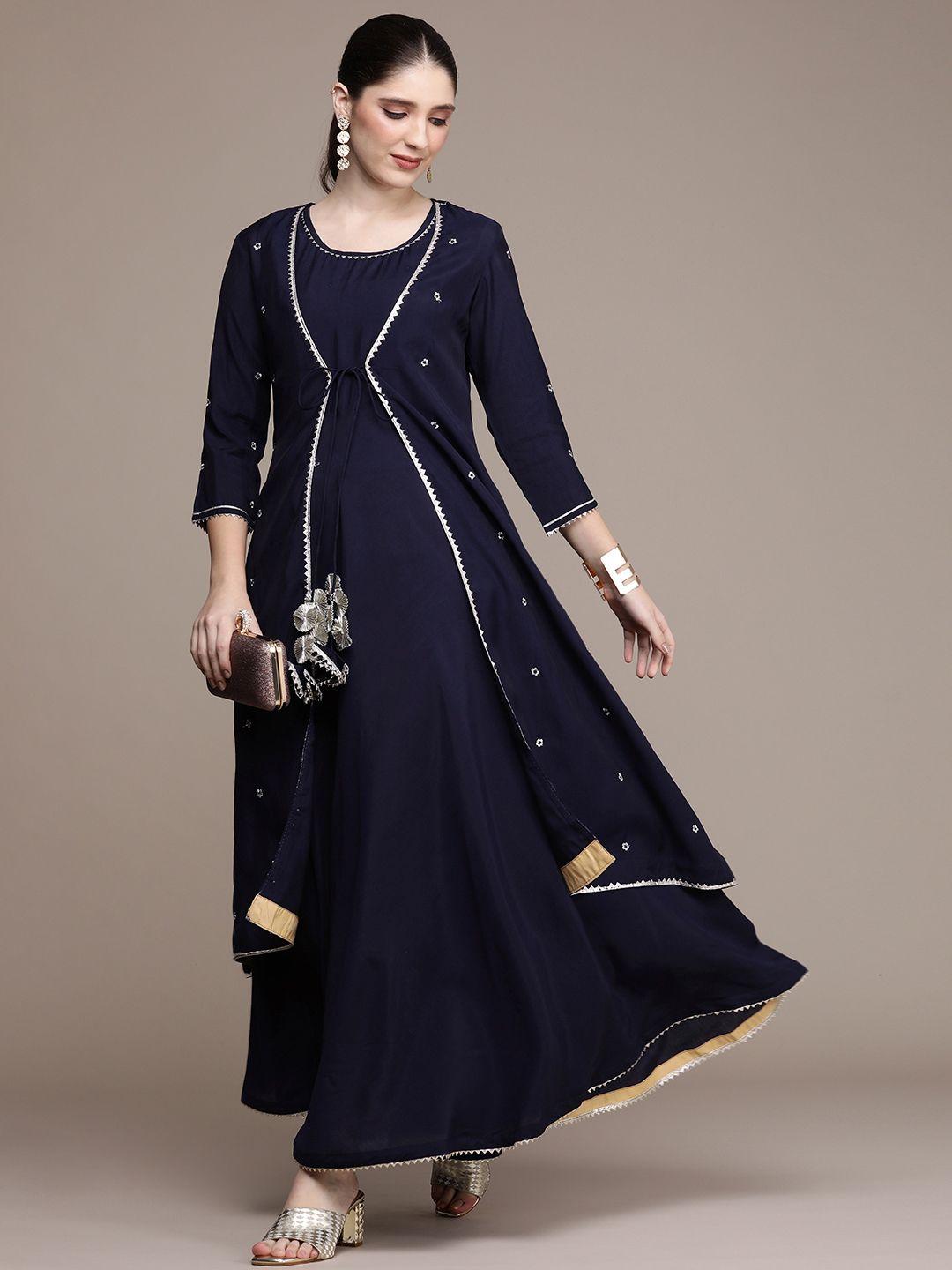 navibhu women gotta patti anarkali kurta