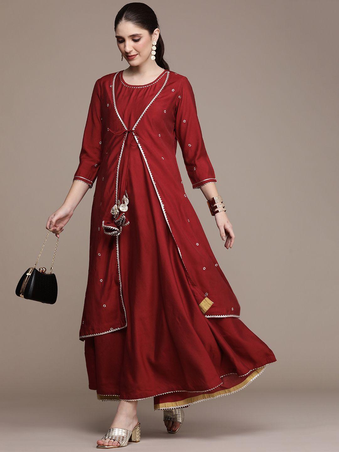 navibhu women gotta patti anarkali kurta