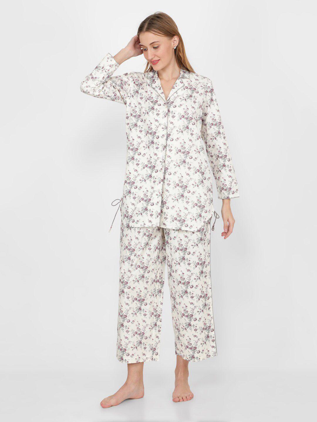 naviyata women printed cotton night suit