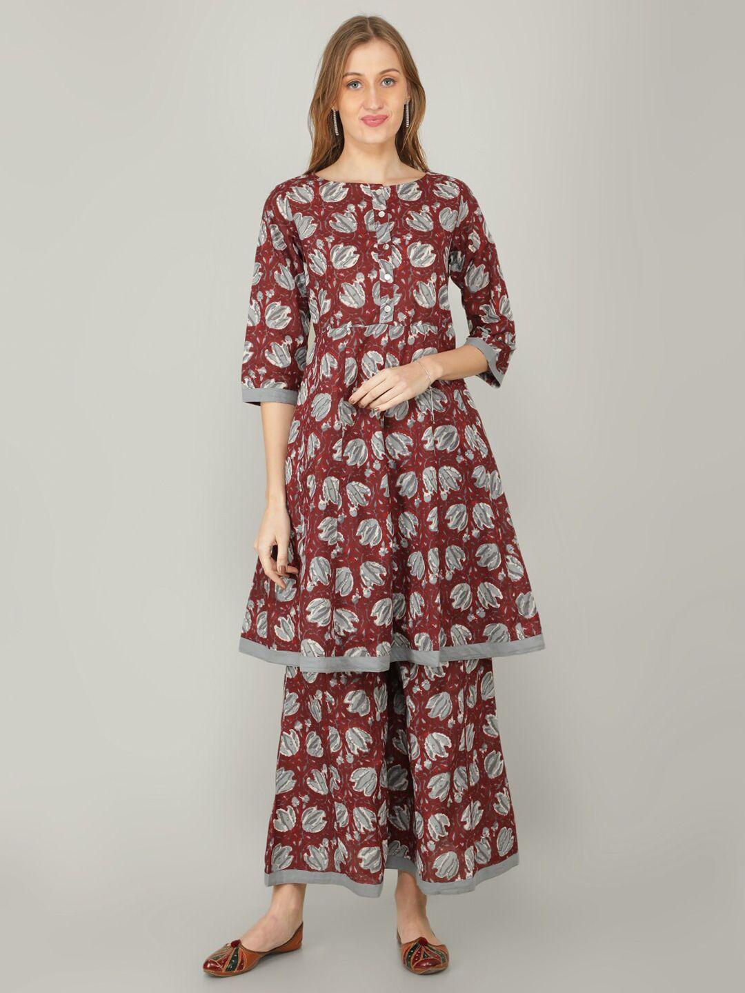 naviyata ethnic motifs printed kurta with palazzos