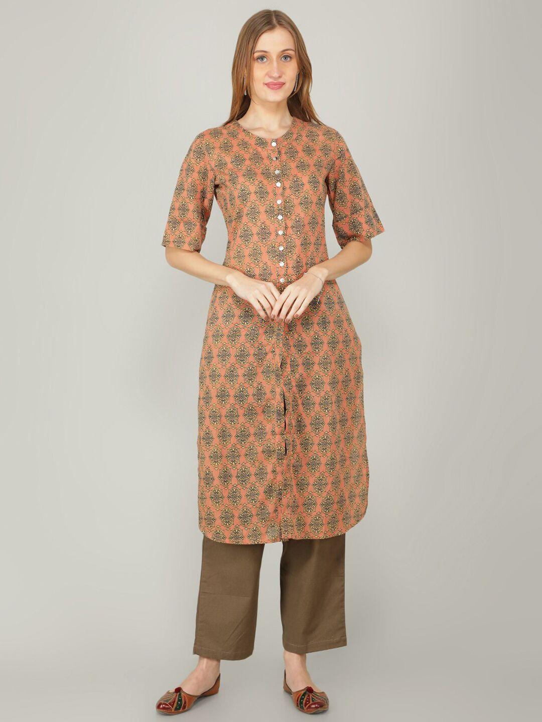 naviyata ethnic motifs printed kurta with trousers