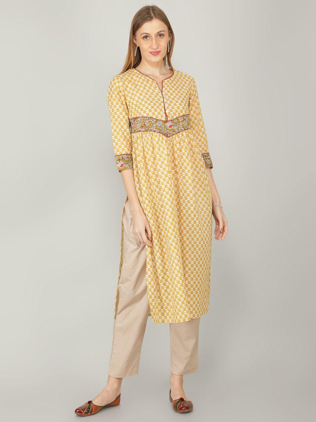 naviyata ethnic motifs printed kurta with trousers