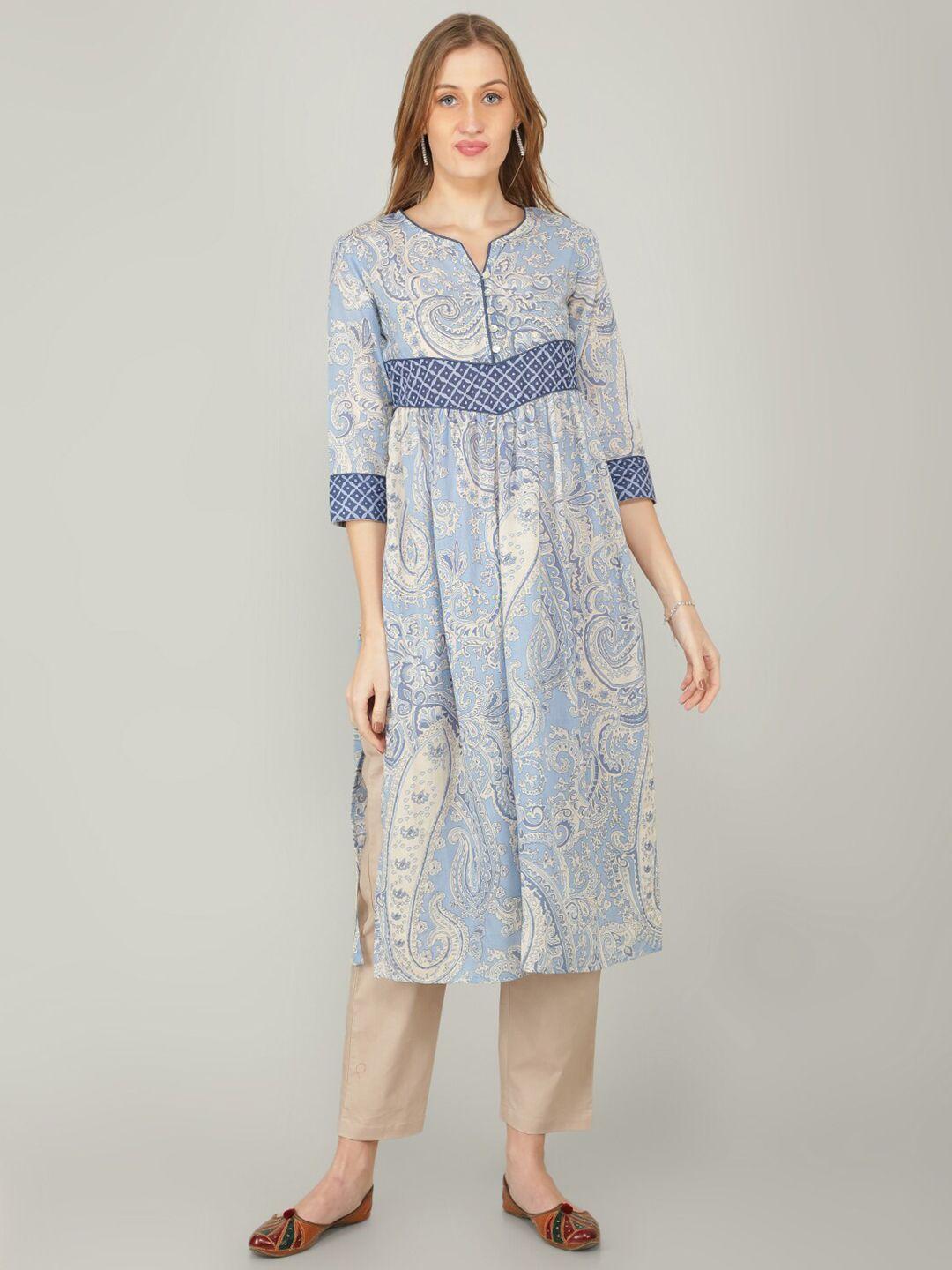 naviyata ethnic motifs printed kurta with trousers