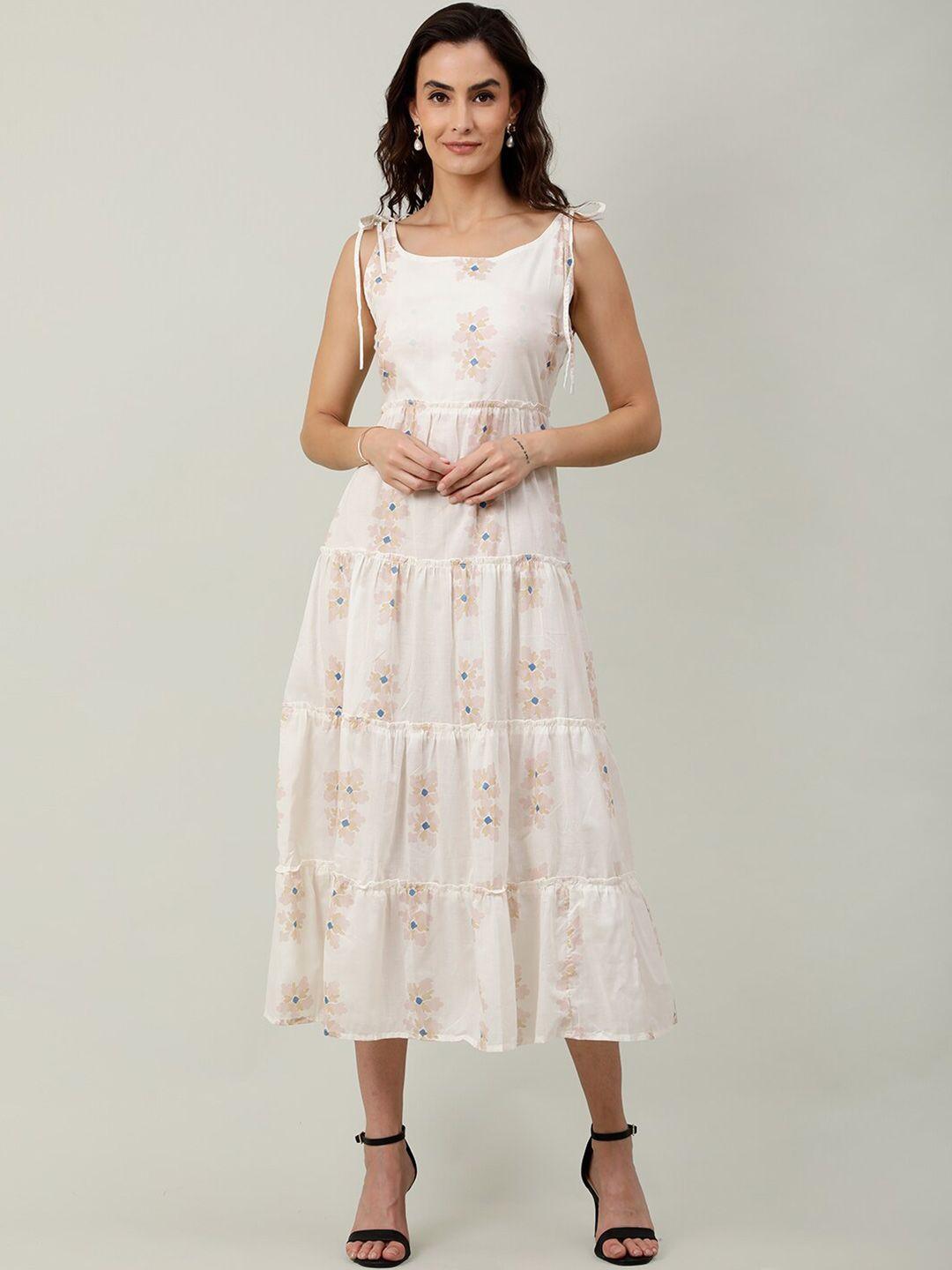 naviyata floral print fit & flare midi dress