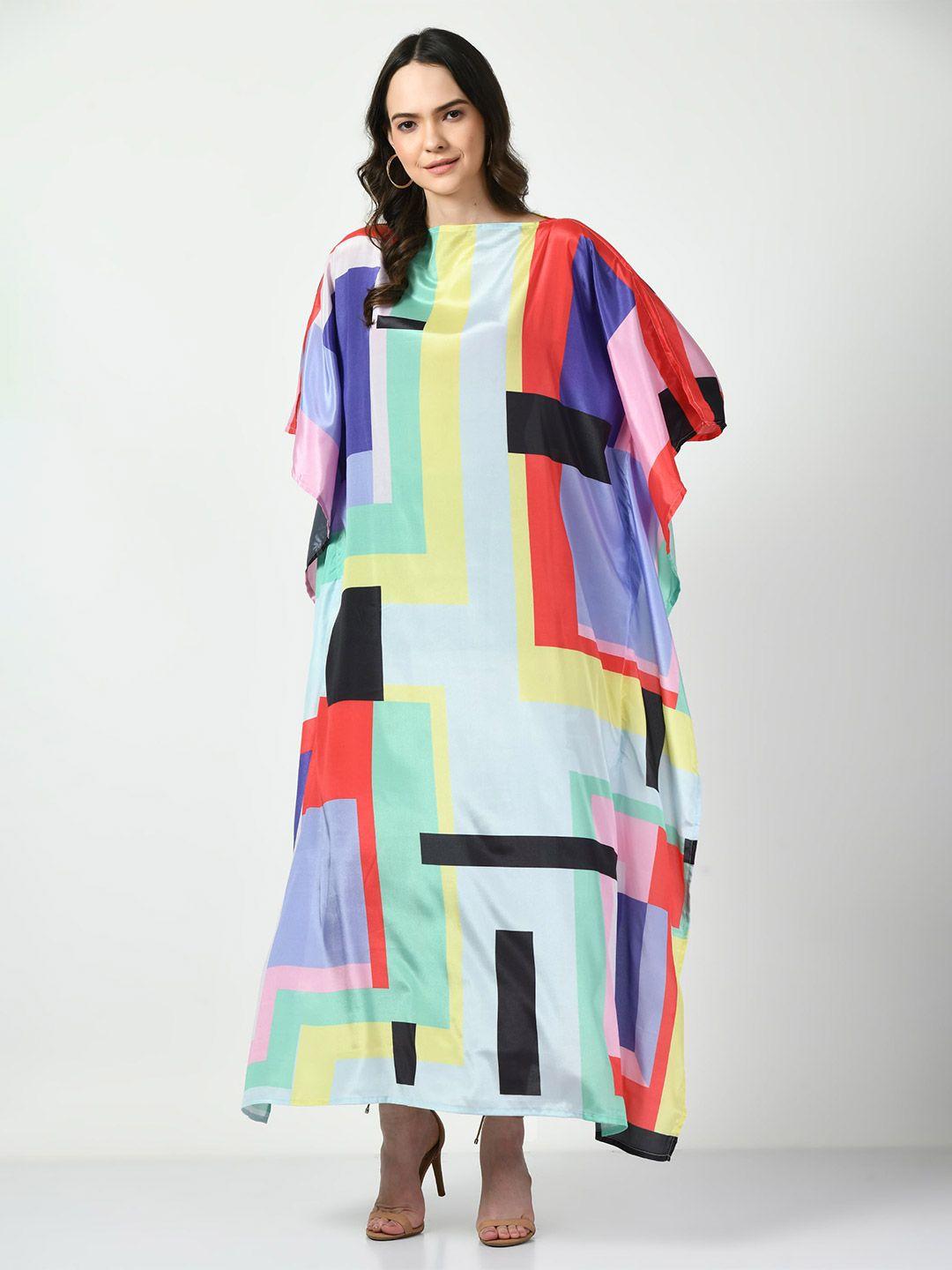 navvi colourblocked kimono sleeves kaftan maxi dress