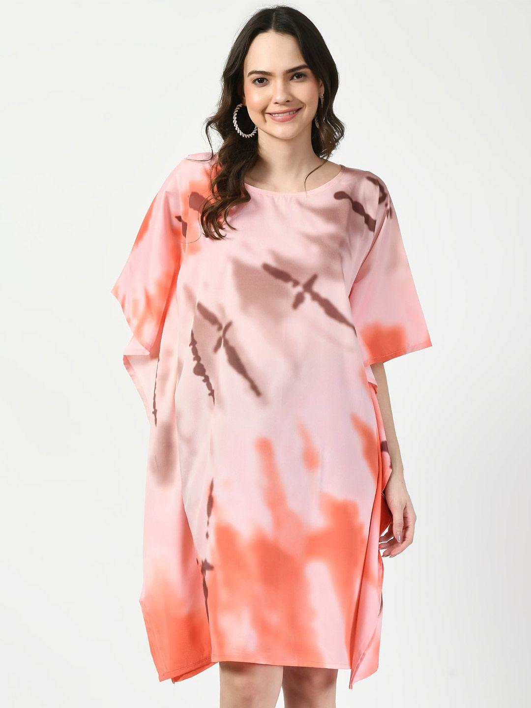 navvi dyed kimono sleeves tie & dye kaftan dress