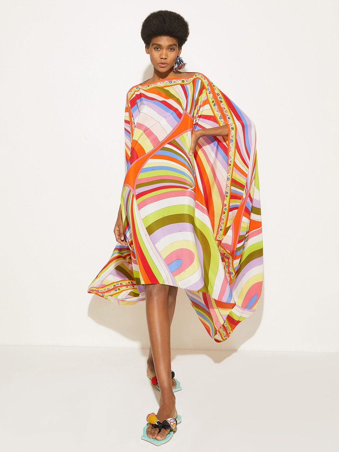 navvi geometrci printed jacquard kaftan dress