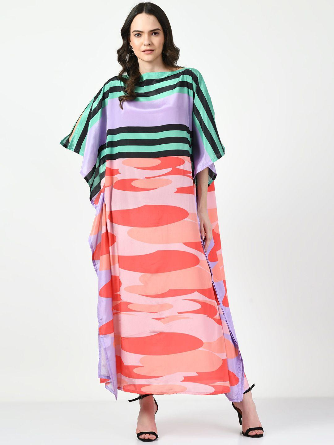 navvi striped slit sleeves kaftan maxi dress