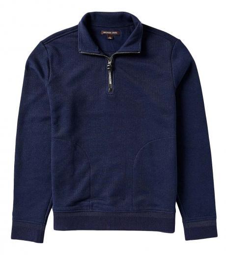 navy blue elevated quarter-zip pullover