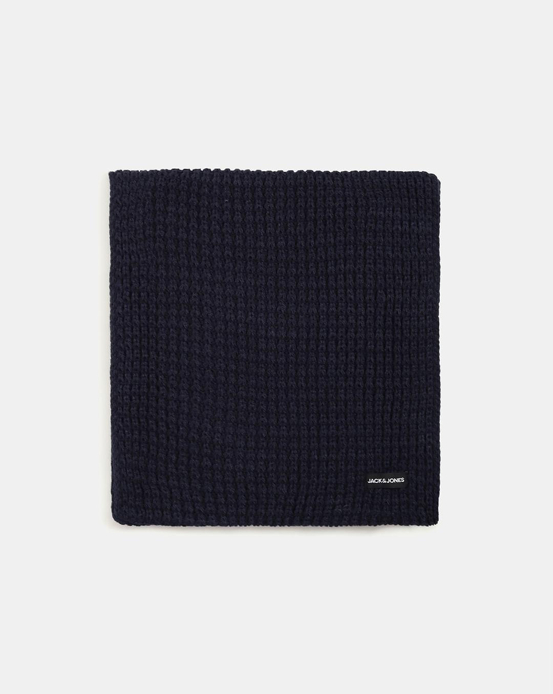 navy blue knit tube scarf