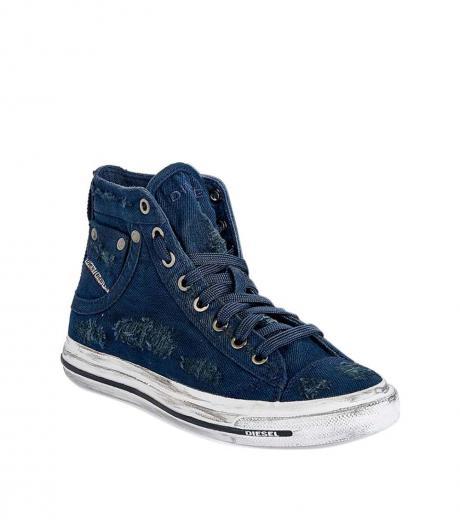 navy blue lace up sneakers