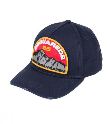 navy blue logo patch baseball cap
