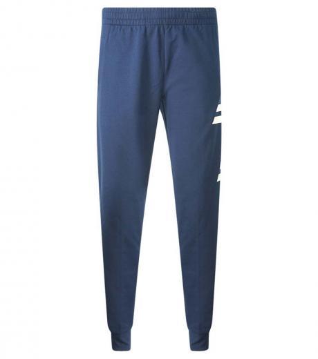 navy blue logo print sweatpants