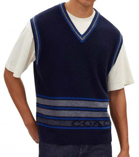 navy blue logo sweater vest